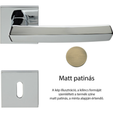 Linea Cali Dafne matt patinás lapos négyzetrozettás kilincsgarnitúra 509 RB 019 PM zár és alkatrészei