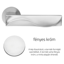 Linea Cali Duna fényes króm lapos körrozettás kilincsgarnitúra 1410 RB 025 CR zár és alkatrészei