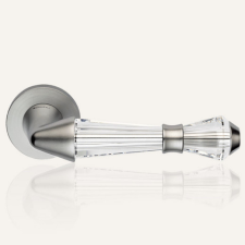 Linea Cali Luce matt króm körrozettás kilincsgarnitúra 1445 RB 025 CS zár és alkatrészei