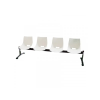 Linea Várótermi pad 4 üléses Shell /Shell fehér, króm váz / Shell fehér, króm váz