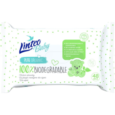 LINTEO Baby 100% Biodegradable finom nedves törlőkendők gyermekeknek 48 db törlőkendő