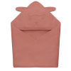 LIONELO Muslin pamut kapucnis törölköző - Red Coral