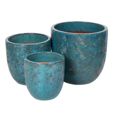  Liora Classic kerámia növénytartó szett türkiz 26x27-40x40cm S3 kerti tárolás