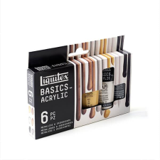 Liquitex Basics akrilfesték készlet - 6x22 ml, metál és irizáló színek akrilfesték