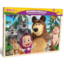 Lisciani Giochi Mása és a Medve 24db-os fa keretes puzzle - Lisciani puzzle, kirakós