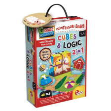 Lisciani Montessori baby fa mesekocka - állatok és élőhelyeik puzzle, kirakós