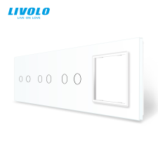 LIVOLO C73C2SRW LIVOLO négyes sorolókeret 3x kettes kapcsolóhoz + dugaljhoz, fehér kristályüveg villanyszerelés