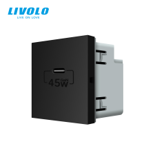 LIVOLO C7USBCB LIVOLO QC-PD 45W USB C töltőaljzat-csatlakozó aljzat, fekete kábel és adapter