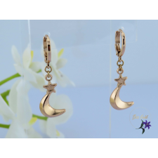  Liza antiallergén félhold csüngős fülbevaló-18K fülbevaló