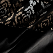  Liza bársony sötétítő függöny Fekete/arany 140x250 cm lakástextília