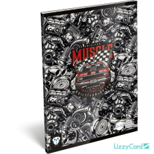Lizzy Card autós tűzött füzet A/5, 32 lap vonalas, American Car füzet