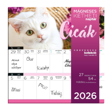 Lizzy Trade Kft. Bizományos Lizzy Hűtőmágneses naptár 2 heti 2026 Cicák határidőnapló