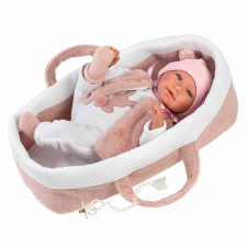 Llorens : Mimi újszülött 40 cm-es síró kislány baba hordozóval baba