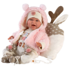 Llorens : Mimi újszülött 40cm-es síró kislány baba Kid's Zone pulcsiban (74028)