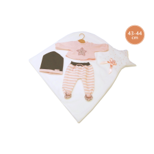 Llorens újszülött baba 3 részes ruhaszett 43-44 cm játékbaba felszerelés