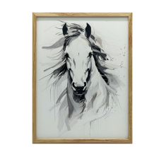 LÓ FALI PLAKÁT FINOM ELEGANCE FEKETE KERETTEL 70x100 CM grafika, keretezett kép
