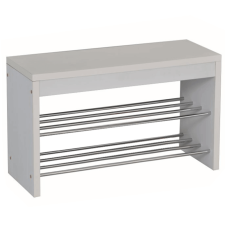  Lóca cipőtartóval, fehér/króm, LUSIA bútor