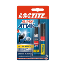 Loctite pillanatragasztó Super Attak Plastik 2 g + 4 ml ragasztóanyag