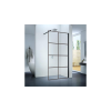  LOFT Egyrészes zuhanyfal, 90 x 200 cm, Átlátszó 8 mm-es üveggel, Matt fekete, Osztott kivitelben