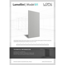 Loft Lamellini 01 bordázott lamellás gipsz falpanel tapéta, díszléc és más dekoráció
