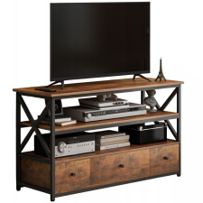  Loft TV fiókos komód barna klasszikus nappali szekrény 110 cm bútor