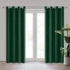  Logan zöld sötétítő függöny egyszínű Sötétzöld 140x270 cm lakástextília