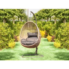 Logé Garden ALANISLG függő fotel világos szürke színben - bézs kosárral kerti bútor