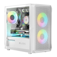 Logic Portos ARGB Mini Számítógépház - Fehér (AM-PORTOS-20-0000000-0002) számítógép ház