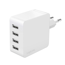 LogiLink 4xUSB-A 24W hálózati töltő fehér (PA0336W) (PA0336W) mobiltelefon kellék