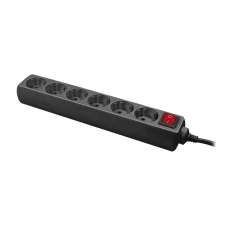 LogiLink 6-os hosszabbító + kapcsoló, 6x CEE 7/3, 1,5 m, fekete hosszabbító, elosztó