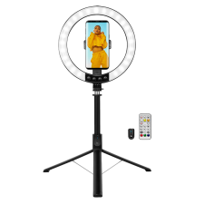 LogiLink AA0156 Okostelefon állvány + LED körfény - Fekete mobiltelefon kellék