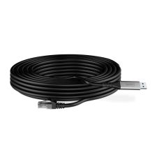 LogiLink AK-300600-150-S Összekötőkábel USB-A RJ45 1Gbps 15m fekete kábel és adapter