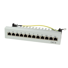 LogiLink Cat.6 Patch Panel 12 port árnyékolt, asztali, világosszürke egyéb hálózati eszköz