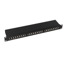 LogiLink Cat.6 patch panel 24-port 19&quot; STP, fekete, EconLinie egyéb hálózati eszköz