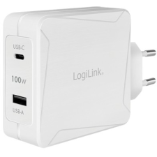LogiLink Charger LogiLink 2-Port USB-A/USB-C 100 W White (PA0281) mobiltelefon kellék