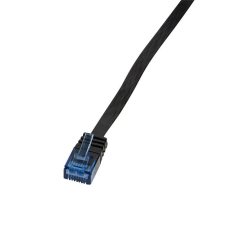 LogiLink CP0132B U/UTP/Telefon lapos patch kábel Cat.5e 0,25m fekete kábel és adapter