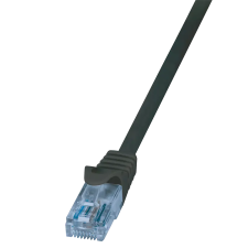LogiLink CP3023U U/UTP CAT6a Patch kábel 0.5m Fekete kábel és adapter