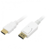 LogiLink DisplayPort - HDMI l kábel, 2 méter, fehér