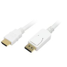 LogiLink DisplayPort - HDMI l kábel, 2 méter, fehér kábel és adapter