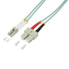 LogiLink Fiber duplex patch kábel, OM3, 50/125 , LC-SC, aqua, 5 m kábel és adapter
