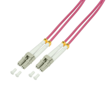 LogiLink Fiber duplex patch kábel, OM4, 50/125 , LC-LC, lila, 1 m kábel és adapter