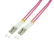LogiLink Fiber duplex patch kábel, OM4, 50/125 , LC-LC, lila, 2 m kábel és adapter