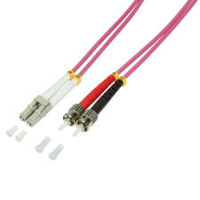 LogiLink Fiber duplex patch kábel OM4 50/125 LC-ST 10m lila (FP4LT10) kábel és adapter