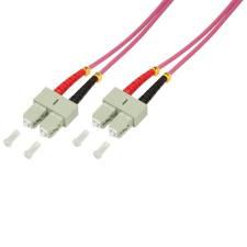 LogiLink Fiber duplex patch kábel, OM4, 50/125 , SC-SC, lila, 10 m kábel és adapter