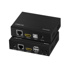 LogiLink HDMI bővítőkészlet HDBaseT, KVM, 100 m, 2xUSB, 4K/60 Hz, HDR, HDCP, CEC kábel és adapter