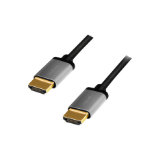 LogiLink HDMI kábel, A/M - A/M, 4K/60 Hz, alu, 2 m kábel és adapter