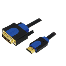 LogiLink HDMI-kábel, A/M-DVI/M, 1080p, kétirányú, 10 m kábel és adapter