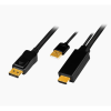 LogiLink HDMI-kábel A/M + USB-A/M-DP/M UHD 4K/30 Hz 1m (CH0090) (CH0090)