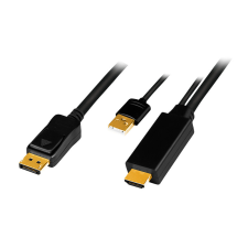 LogiLink HDMI-kábel, A/M + USB-A/M-DP/M, UHD 4K/30 Hz, 2 m kábel és adapter