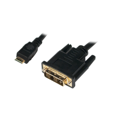 LogiLink Mini-HDMI apa DVI-D kábel apa, 1.0 m kábel és adapter